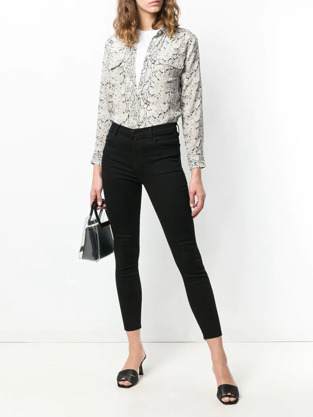 EQUIPMENT Femme 100% Silk Signature Python Print Button Front Blouse Size S
